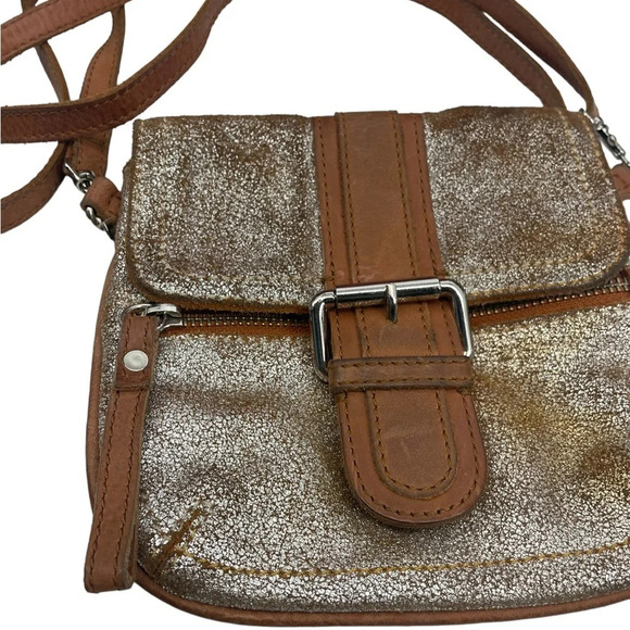 Tano metallic leather small crossbody bag purse - Picture 2 of 7